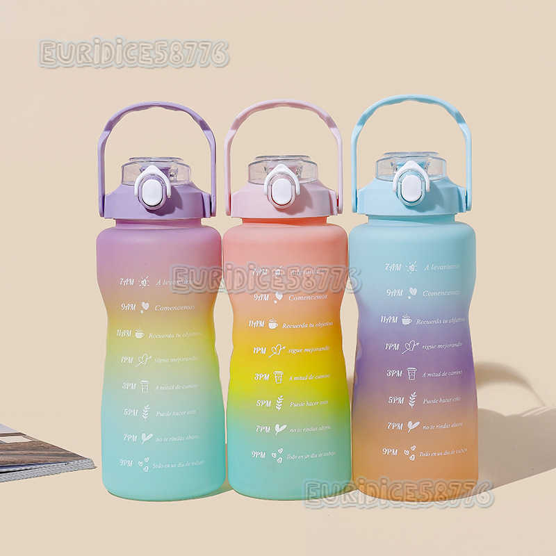 Sports Water Bottle Summer Large Capacity Cup for Men and Women Students Outdoor Portable Celebrity Style Water Bottle H250911