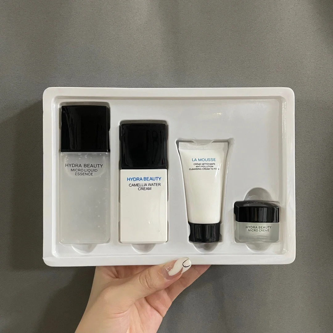 Brand Skin Care Set 4 Pcs Set Moisturizing Cream 4 In 1 Traveling Kit Face Skin Care Face Eye Cream Lip Balm Facial Cleansing Foam High Quality Fast S