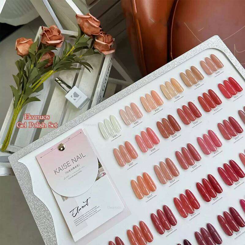 Eleanuos Ice Tea Gel Polishing 36Pcs Mixed Clearcoat Color Transparent Pink Semi Permanent Primer UV LED Nail Salon Jelly Nude