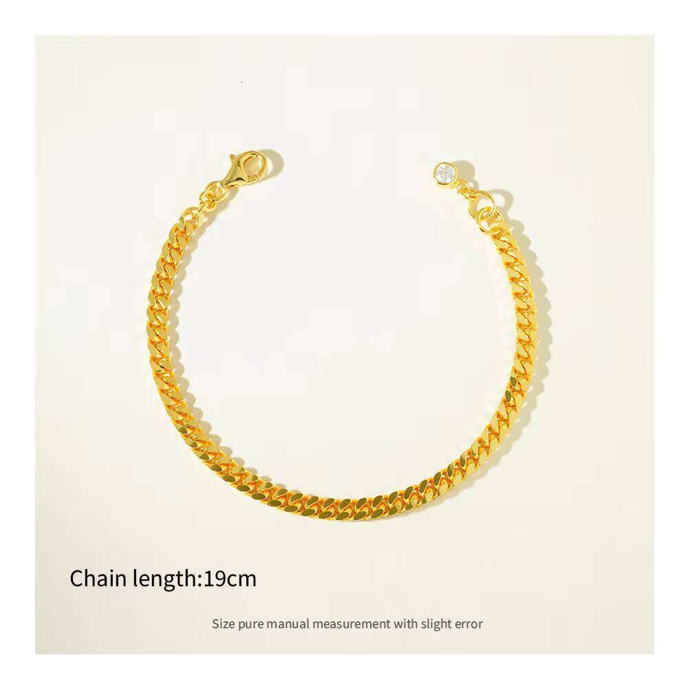 High Quality Sterling Sier Fashion Fine Jewelry Gold Plated Figaro Link Hand Chain Chunky Moissanite Bracelet