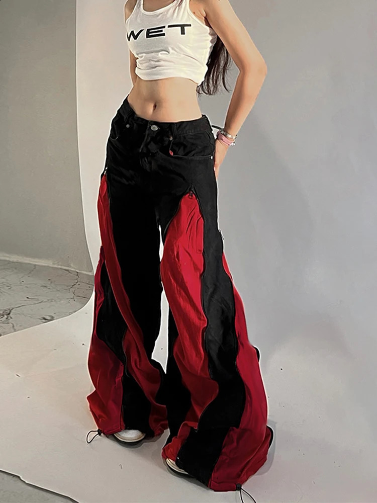 Winter Womens Denim Pants Y2K Baggy Jeans Harajuku Cowboy Patchwork Japanese Grunge ner Men Wide Fit Stacked 250911