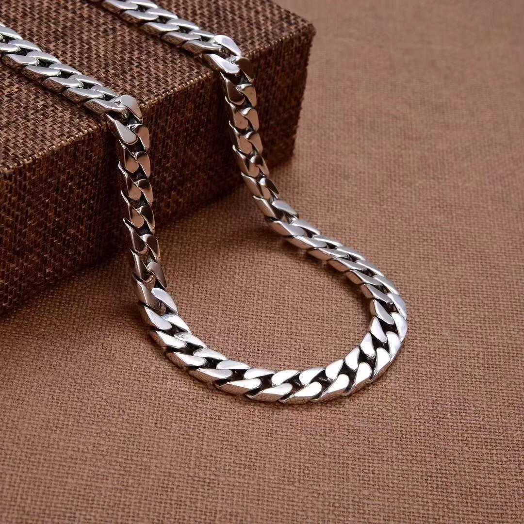 925 Sterling Silver Cuban Link Chain for Men Women Solid Silver Hip Hop Necklace Heavyweight Streetwear Cuban Curb Chain Jewelry