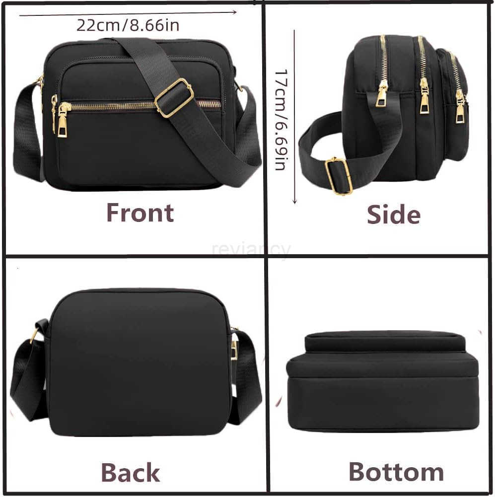Nylon Crossbody Bags for Women Purses and Handbags Womens Casual Messenger Bag Waterproof Black Crossbody PurseW250911