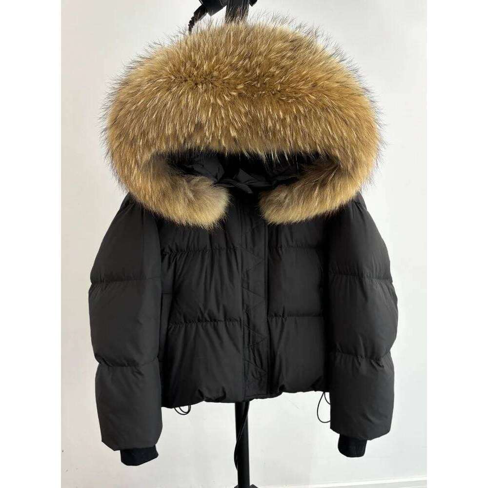 Lagabogy 2025 Real Raccoon Fur Puffer Jacket Women Hooded Winter 90% Duck Down Coat Thicken Waterproof Female Parka Snow Outwear