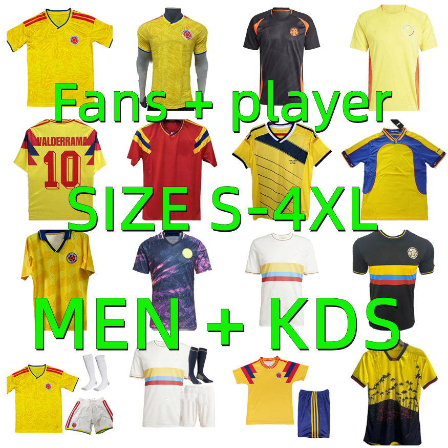 2025 2026 Colombia Richard Rios soccer jerseys 24 25 26 JAMES LUIS DIAZ football shirt maillot de foot 1990 2001 2014 Retro Escobar Valderrama Player version Men kids