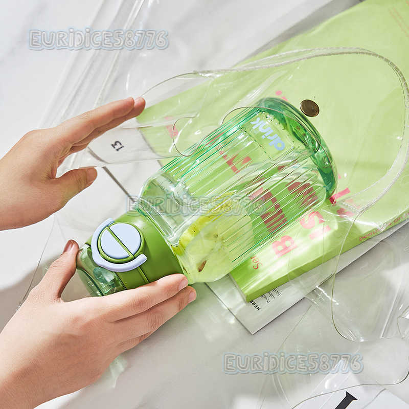 Student Straw Cup Childrens Sports Water Cup Plastic Cup Portable Dual Drinking Convenient Cup Unisex Simple Space Cup H250911