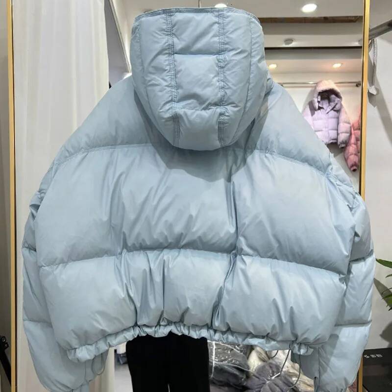 2025 New Winter Thickened Elegance Women Short Hooded Loose White Duck Solid Color Women's Down Jackets H552