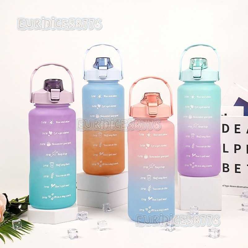 New Large Capacity Gradient Plastic Cup 2l Sports Simple Outdoor Water Bottle H250911