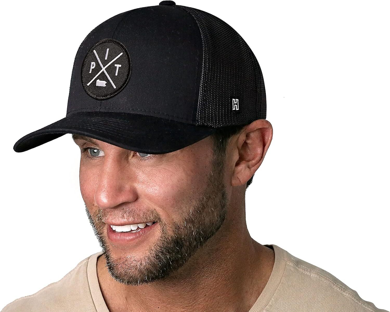 State City Trucker for Men & Women, Adjustable Baseball Hat, Mesh Snapback, Sturdy Outdoor Black Golf Hat