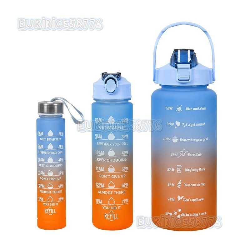 Large Capacity Water Bottle Transparent Space Gift Cup Plastic Bottle Outdoor Sports Water Bottle Threepiece Set Cup H250911