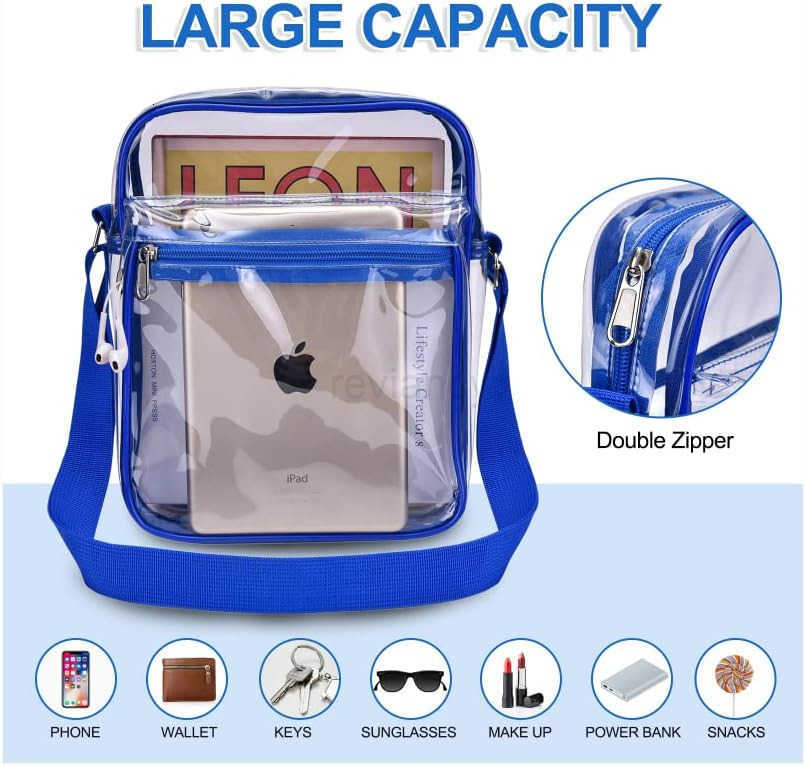 Clear Purse Bag for Stadium Events Clear Messenger Bag for Men and WomenW250911