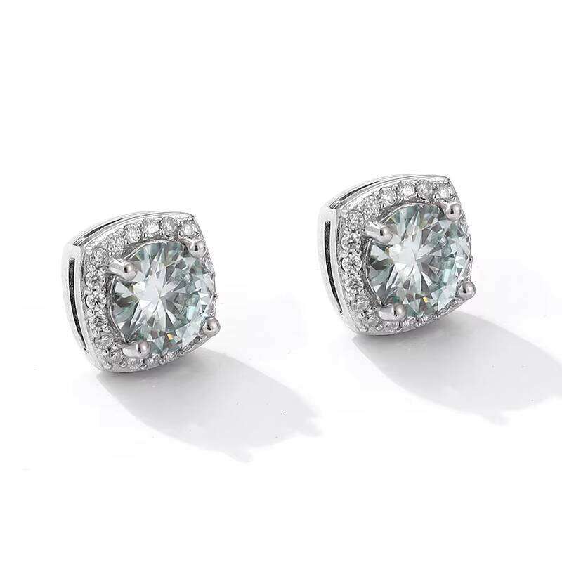 Sterling Sier Magnetic Moissanite Stud Earrings Jewelry for Women Ladies