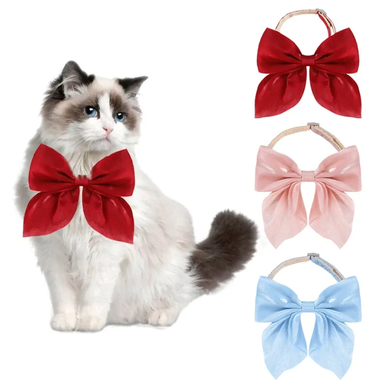 Cat Adjustable Collar Pet Bow Tie Collars for Small Cats Dogs Fashion Fancy Kitten Necktie Buckle Necklace Pet Accessoreis