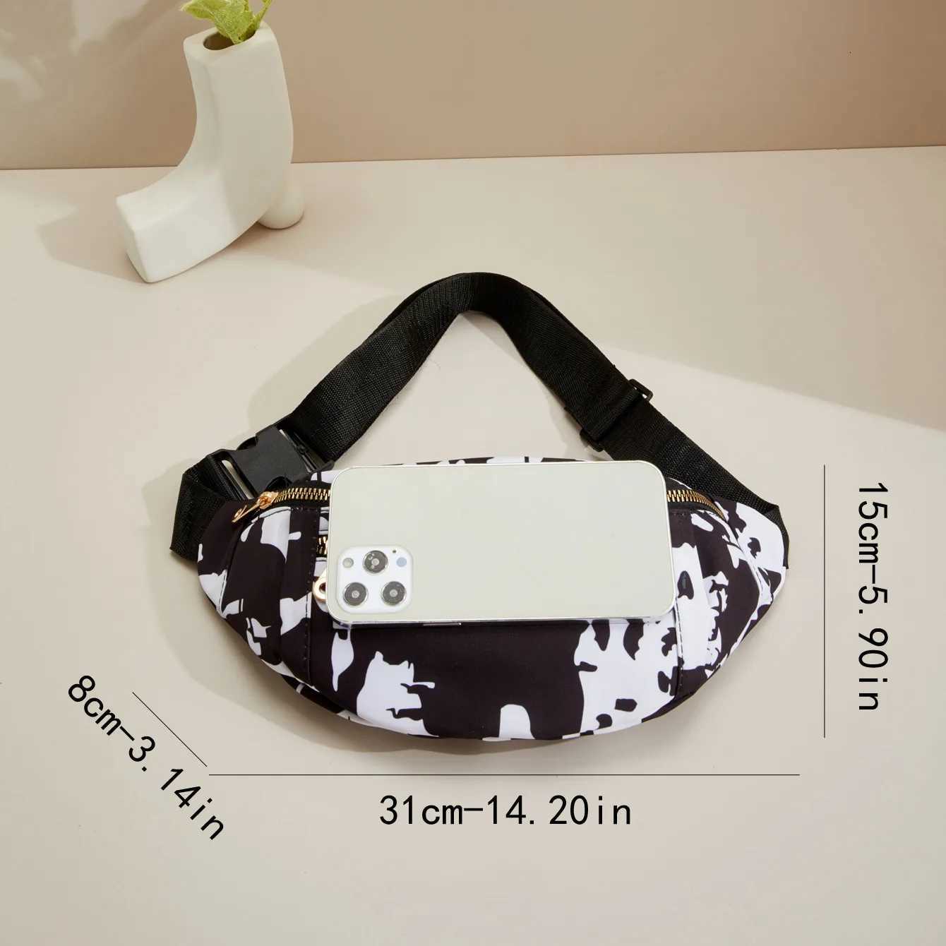 Cow Pattern Fanny Packs Small Crossbody Sling Bag for Women Fashion Chest Belt Bum Bags Sports Workout Traveling Waist Bag Z250911
