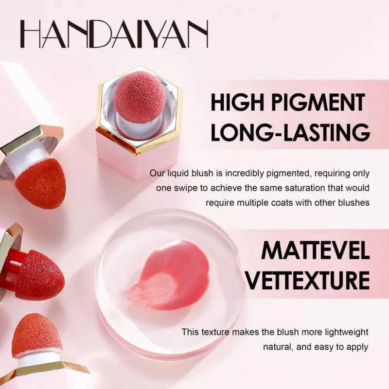 HANDAIYAN Matte Moisturizing Liquid Blush Tinted Red High Pigmented Face Cheek Rouge Blush Cream Lasting Color Rendering Makeup W250911