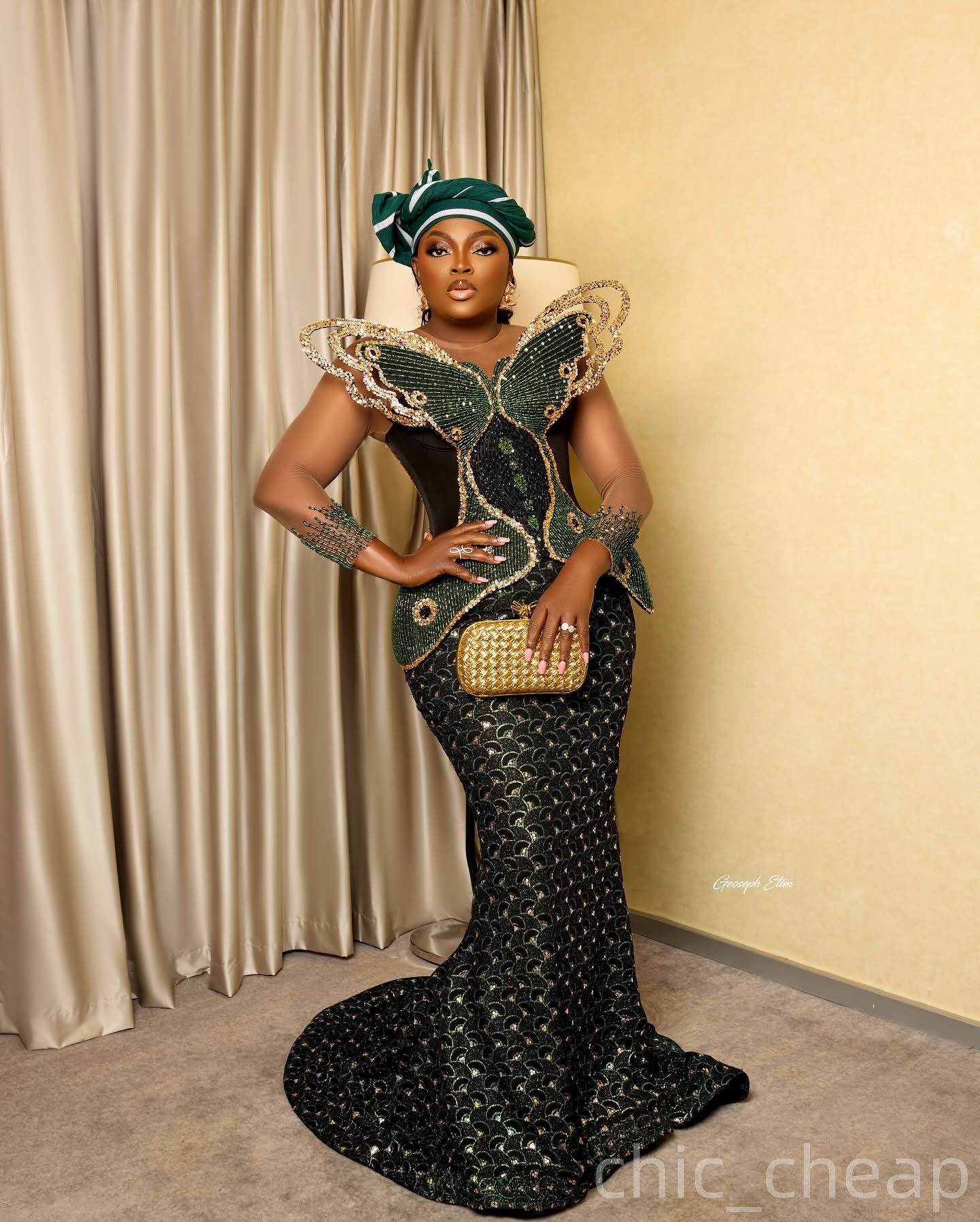 Aso Ebi Dark Green Mermaid Prom Dresses 2025 Beaded Florals Sequined Evening Formal Party Second Birthday Engagement Gowns Plus Size Dress For Special