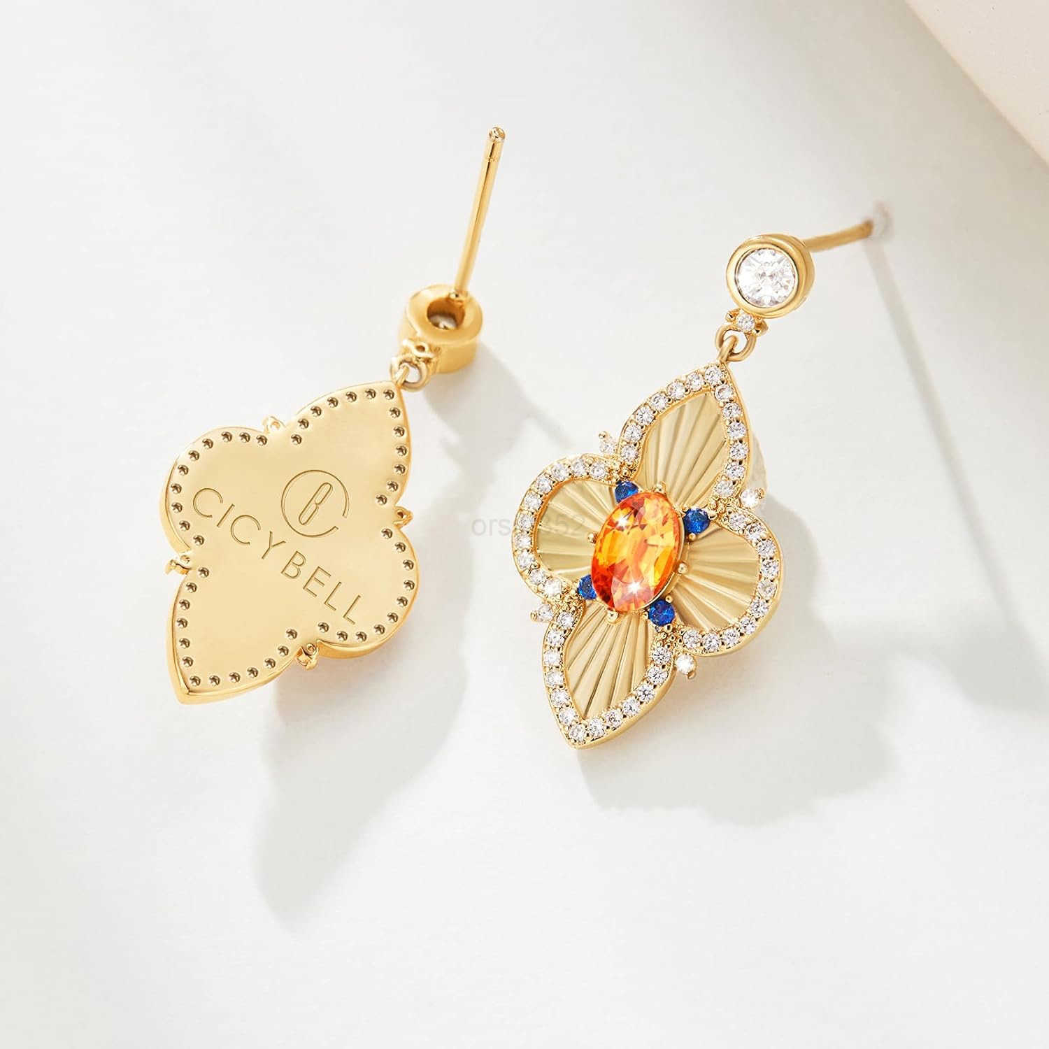 Earrings for Women Lucky 18k Gold Plated Cubic Zirconia TrenDY Drop Earrings Jewelry GiftW250911