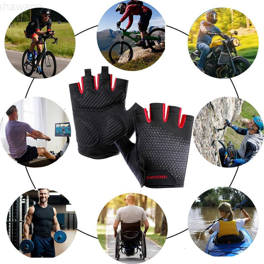 Cycling Gloves for Men Women Padded Half Finger Road Mountain Bike Gloves ShockAbsorbing AntiSlip Breathable Sports Gloves for Bicycle Riding Motorcyc