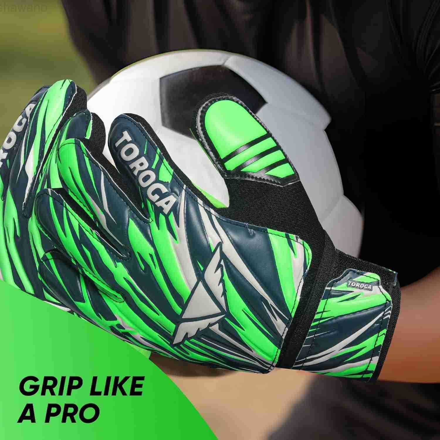 Gloves Strong Grip Soccer Gloves with Double Waist Protection AntiSlip Latex Palm Comfortable for Kids Youth and Adults for Football Training Match Pl