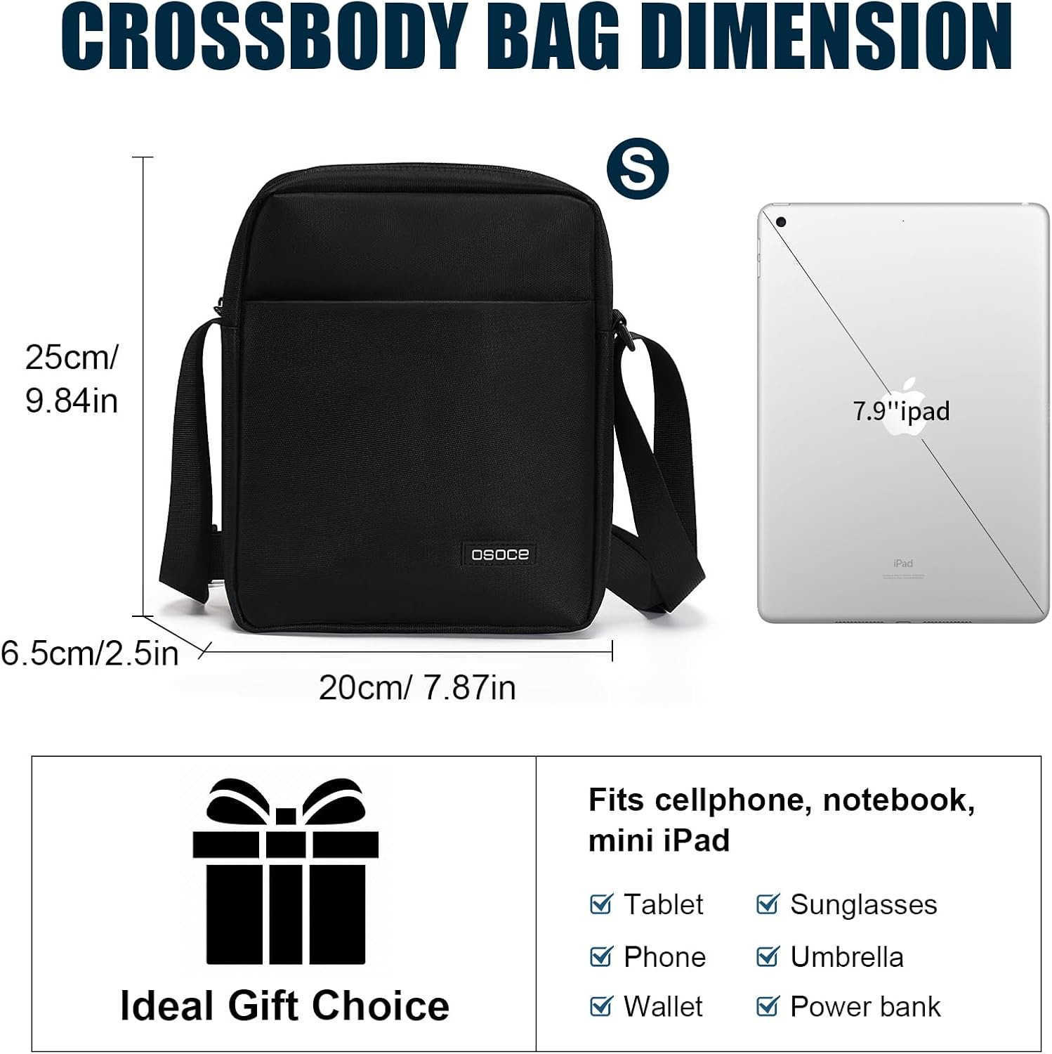 Messenger Bag Crossbody Bag Shoulder Bag for Men Water Resistant Man Bag Man Purse for Business OfficeW250911