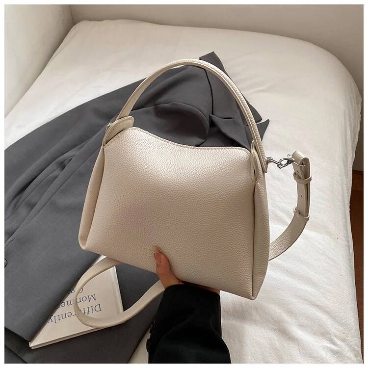 PU Leather Bucket Bag Women s Shoulder Bag Short Handle Handbag Solid Color Women s Crossbody Bag Fashionable And Versatile Commuting Designer Bag