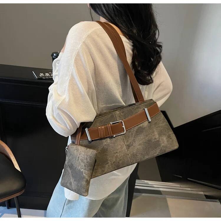 Women s Shoulder Bag Y K Fashion Spicy Girl Women s Underarm Bag PU Leather Fashion Handbag Versatile Commuter Bag Casual Retro Style Designer Bag
