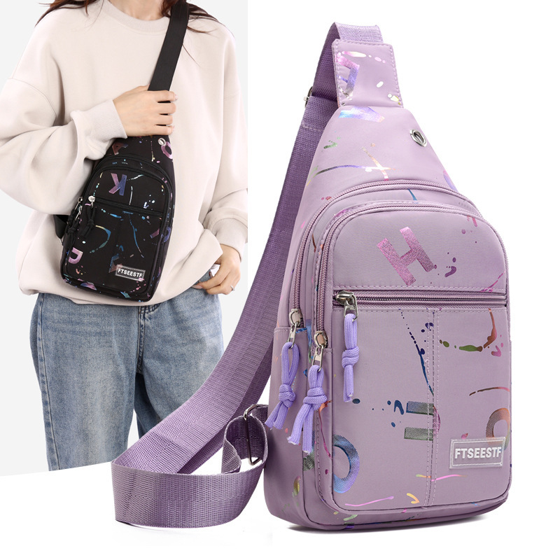 New Fashion Chest Bag For Women Korean Version Gold Stamping Designer Bag Luxury Free Shipping Bag Shoulder Bag Outdoor Casual Multi Layer Crossbody B