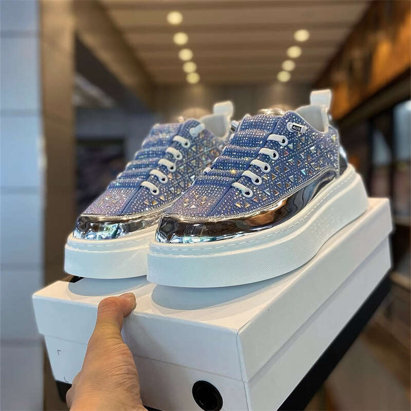 Kuaishou Same Style Summer Fabric Rhinestone Slip-On Breathable Fashion Soft Sole Sneakers Personality Comfortable Versatile Trendy Men's Shoes