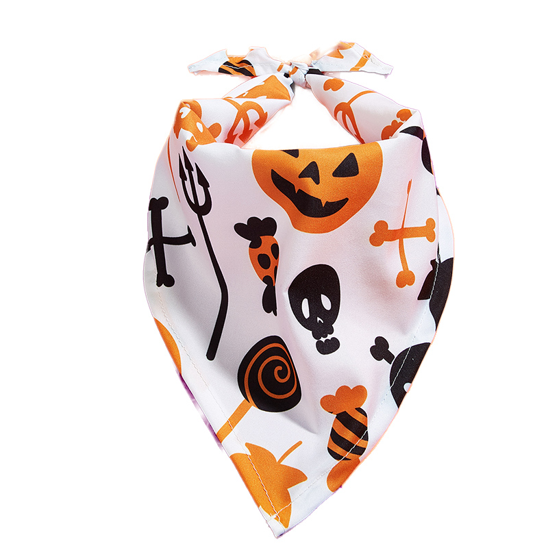 Cute Doggy Halloween Costume with Spooky Ghost Bib Cozy Pet Wear