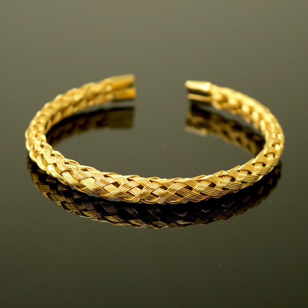 Luxury Brand Designer Jewelry European And American Hot-Selling Stainless Steel Roman Bracelet Leopard Head Crown Braided Bracelet Set Braided Punk St
