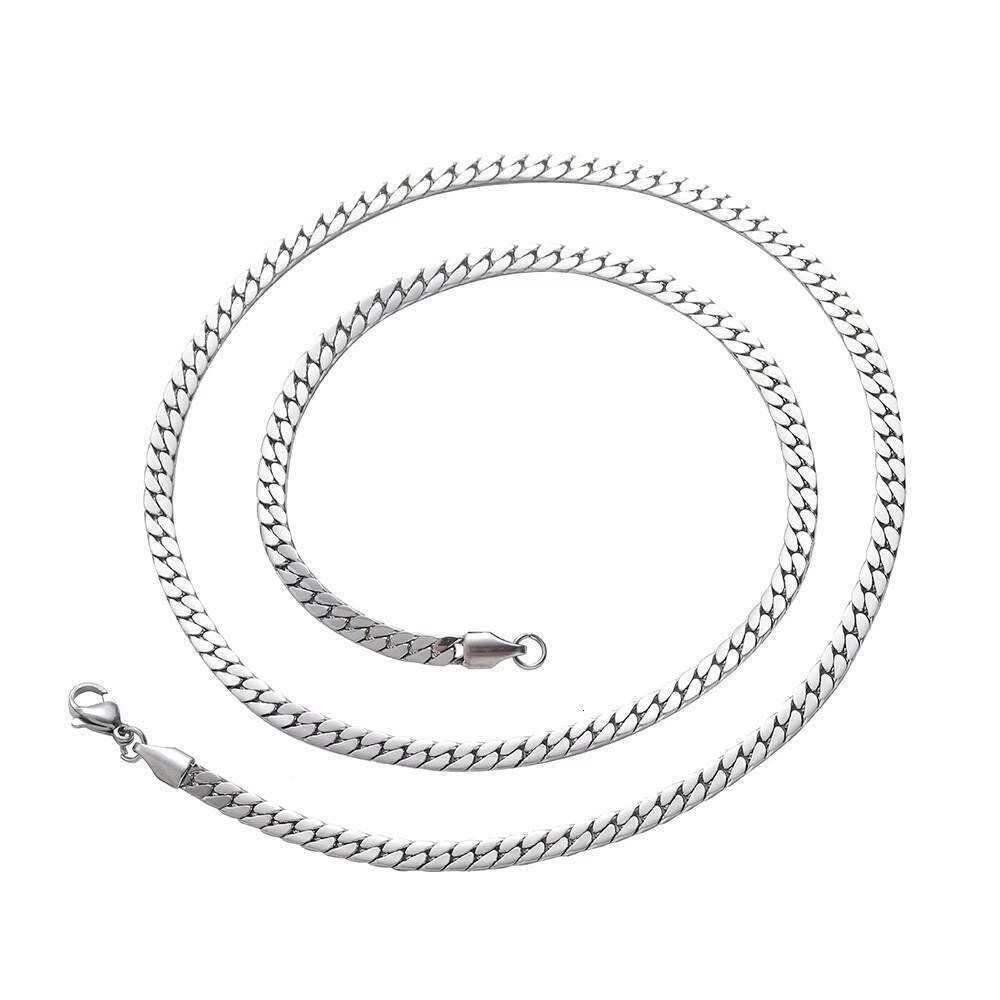 SC033 Wholesale 4mm Stainless Steel Cuban Link Chain Necklace for Men Party Gift