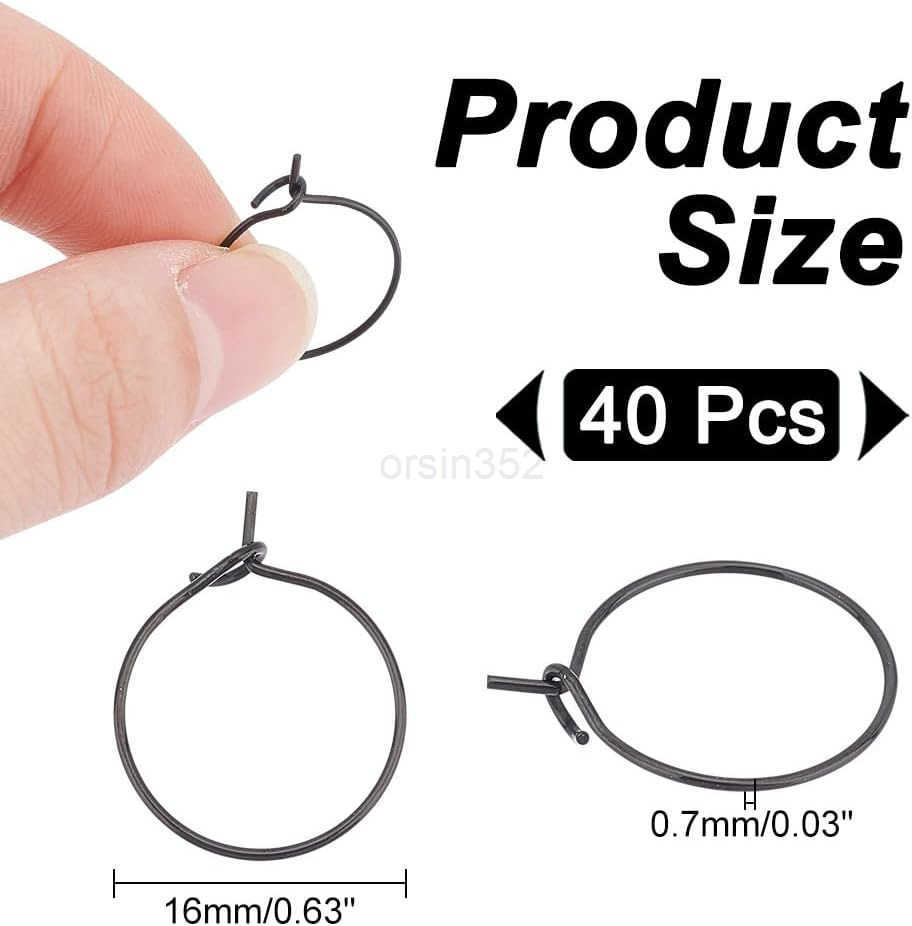 100pcs 20mm Hypoallergenic Stainless Steel Hoop Earring Golden Wine Glass Charm Rings 07mm Pin Earring Beading Hoop for Women Dangle Hoop Earrings Mak