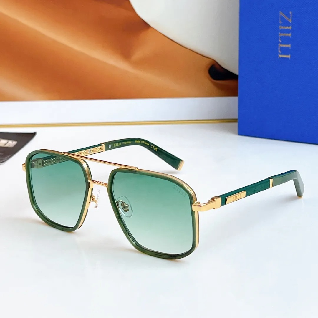 New ZILLI Sunglasses ZI65039 TOP Quality Designer Sunglasses Fashion Metal Frame Classic Luxury Brand Sunglasses For Men Women With Original Box Size 60-17-145