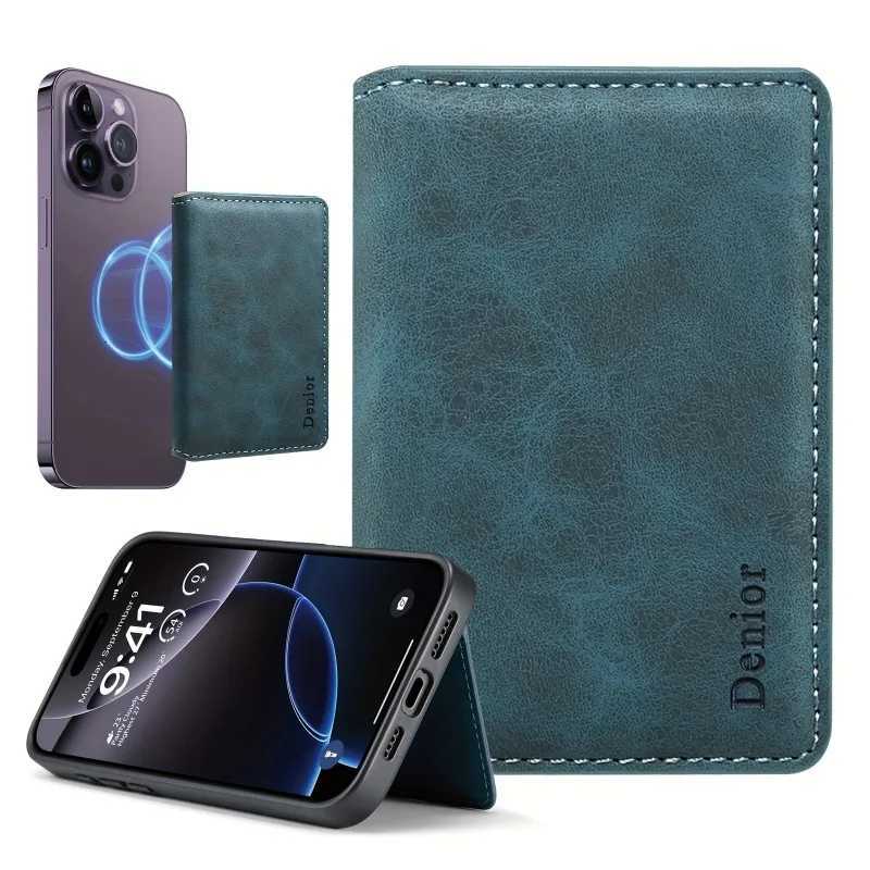 EUCAGR RFID Shielded Credit Card Wallet Magnetic Phone Case 3 Card Slots Faux Leather Secure ID Credit Card Storage MenS Gift W250911