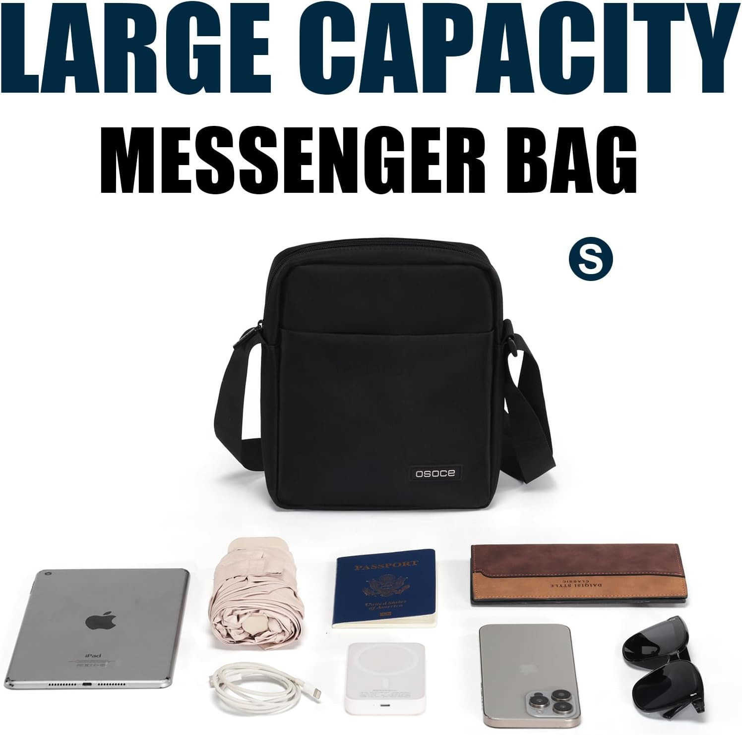 Messenger Bag Crossbody Bag Shoulder Bag for Men Water Resistant Man Bag Man Purse for Business OfficeW250911