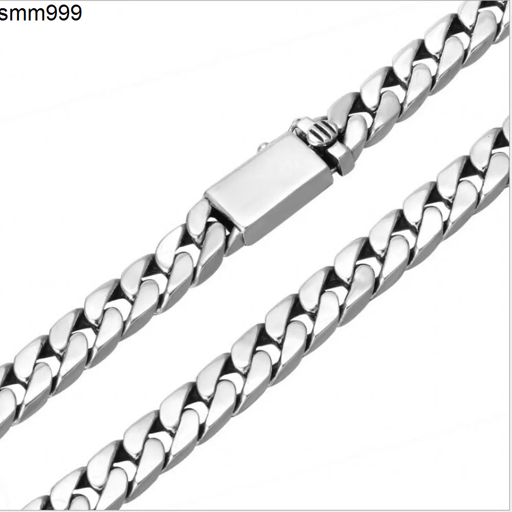 100 Real Solid S925 Silver Jewelry Cuban Chain Link Chain Necklace Men Popular Simple Trend Gold Tanks Whip Sweater Wholesale