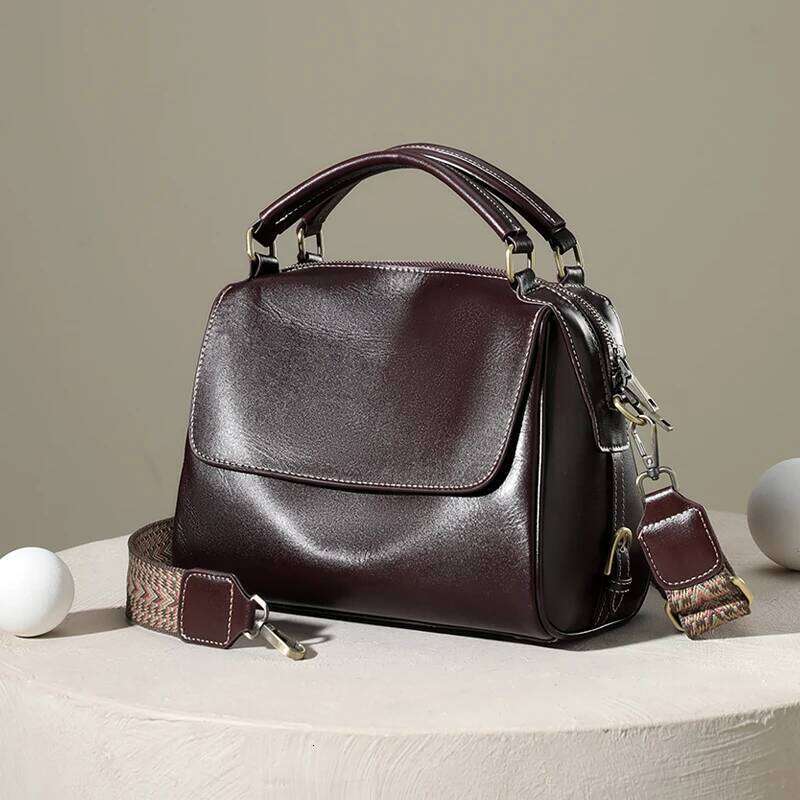 Women's Vintage Genuine Leather Handbags. Top Grain Cowhide Leather, Single Shoulder Cross Body Bags, Designer Handbags
