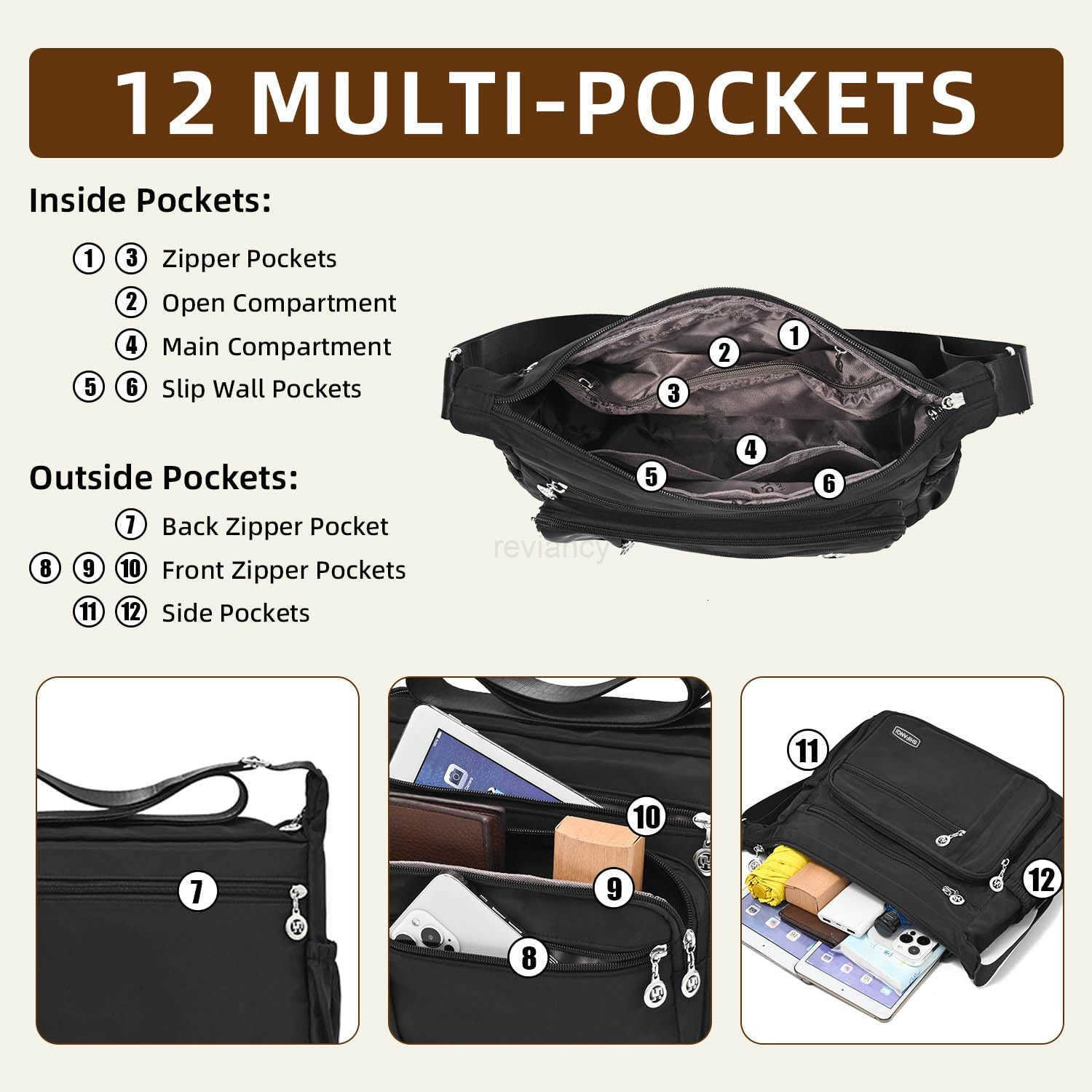 Crossbody Bag for WomenMulti Pockets Cross Body Purses for Women Ladies Shoulder Bag Travel Purses and HandbagsW250911