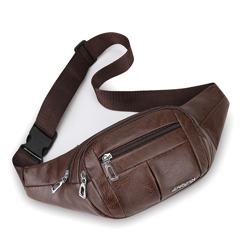 Men S Waist Luxury Bag Bag New Business Designer Bag Single Shoulder Crossbody Bag PU Free Shipping Leather Texture Fashion Chest Bag Business Cashier