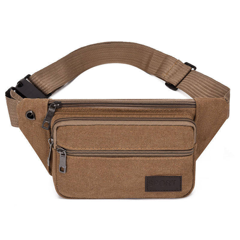 Free Shipping Canvas Men S Waist Bag Multi Layer Anti Theft Phone Designer Bag Bag Single Shoulder Crossbody Chest Bag Wear Resistant Construction Sit