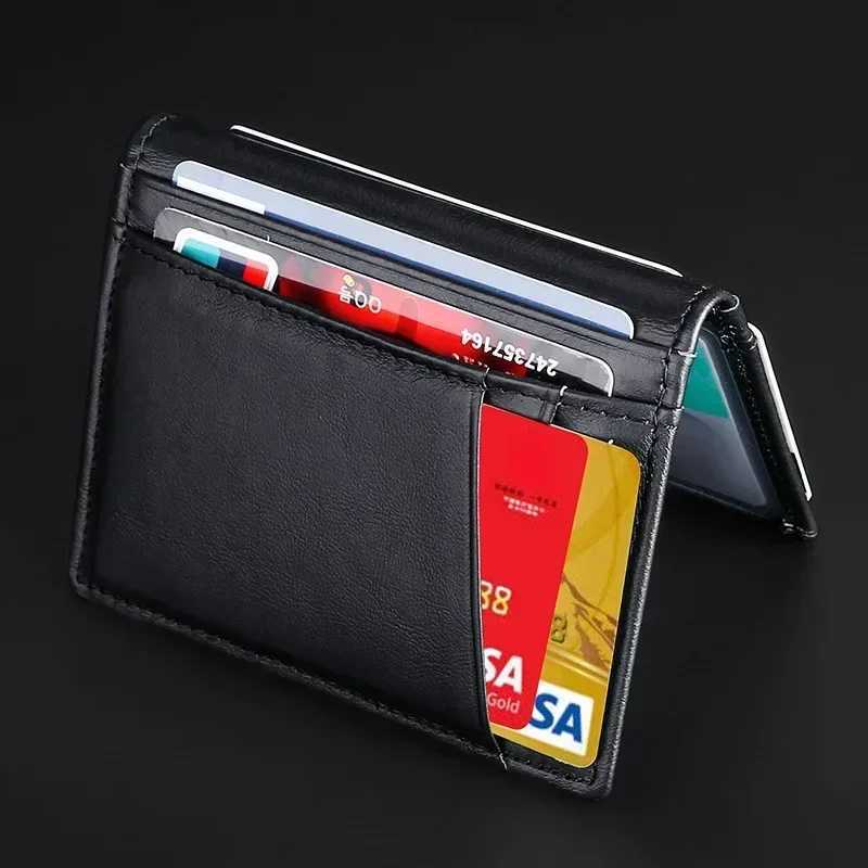 Ultra Thin Soft Wallet 100 Genuine Leather Mini Credit Card Holder Wallet Multi Card RFID Slim Small Card Holder Mens Wallet W250911