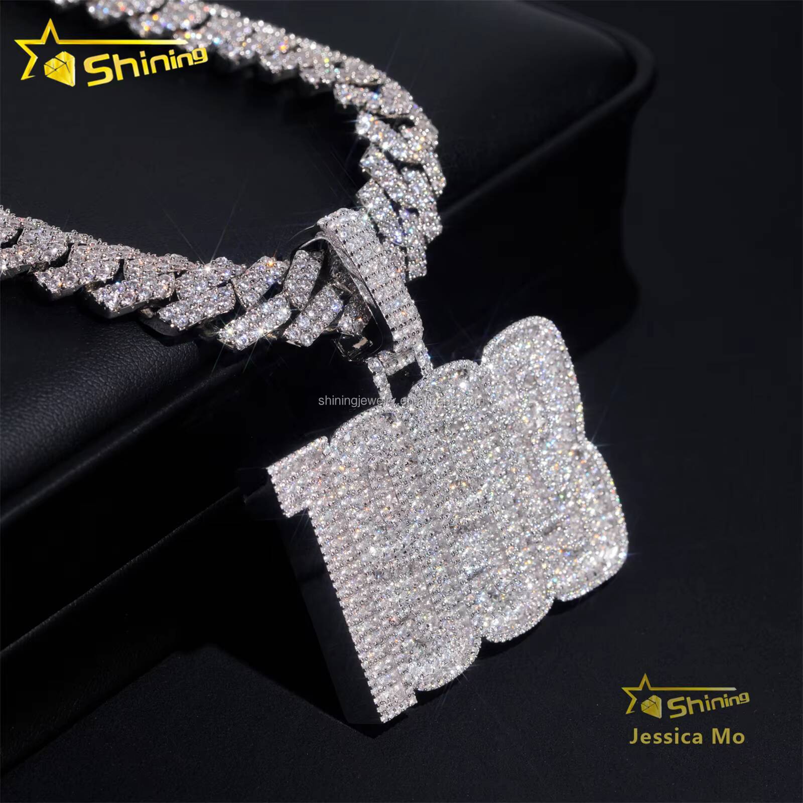 Fashion Man Rapper Luxury Jewelry Iced Out Pass Diamond Tester VVS1 Moissanite Diamond S925 Silver Number Pendant Necklace