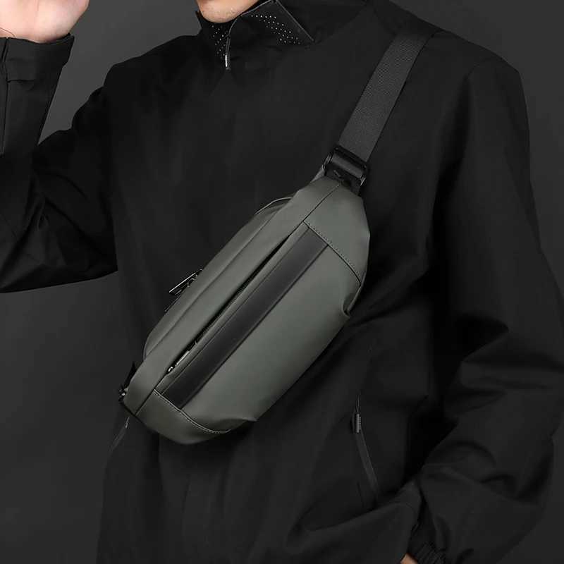 1 mens multifunctional sports waist bag multilayer zipper closure adjustable chest bag sports style crossbody bag Z250911