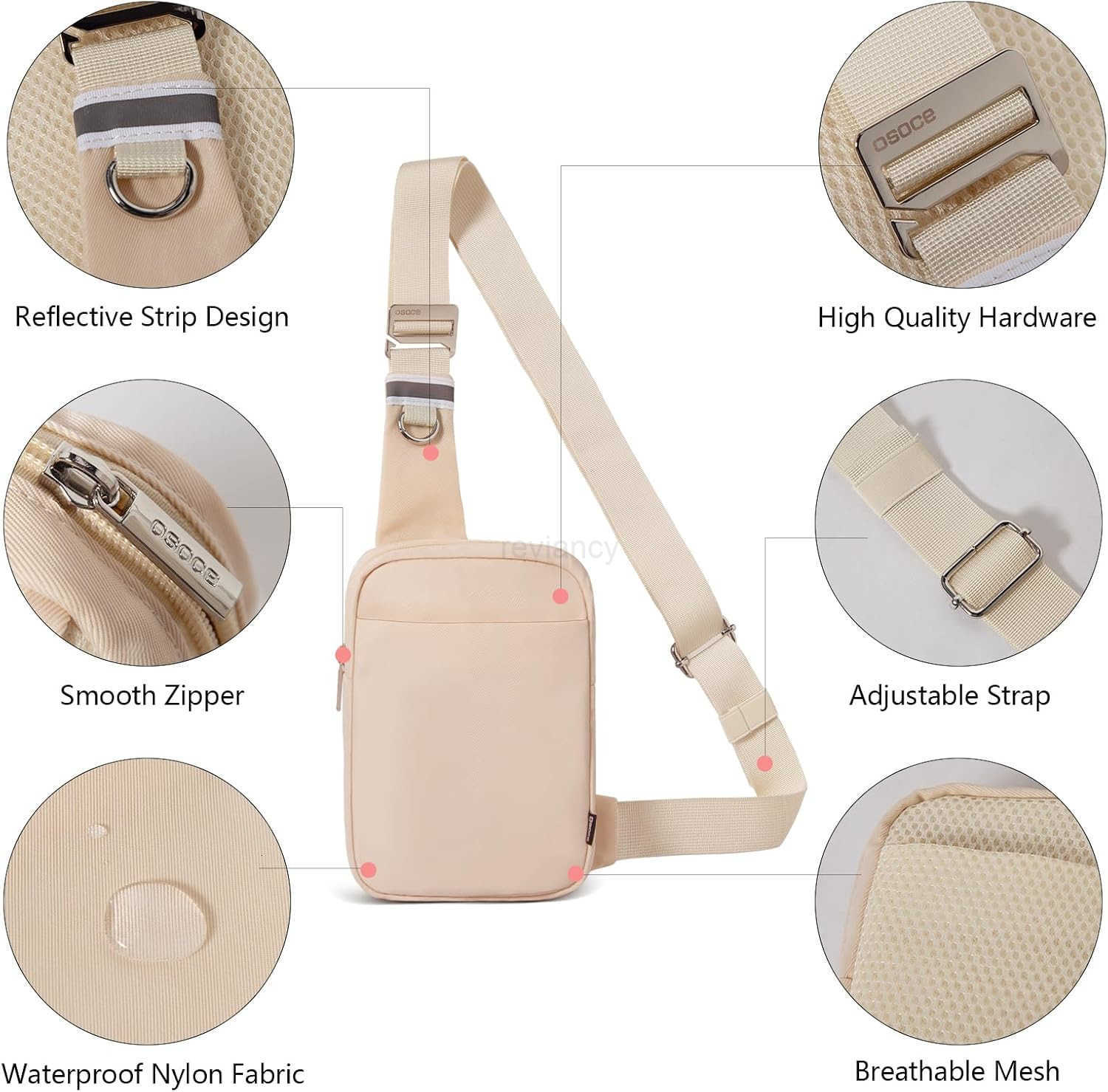 Small Sling Bag for Men and Women with RFID Pocket Anti Theft Crossbody Chest Bag Casual Travel Bag for HikingW250911