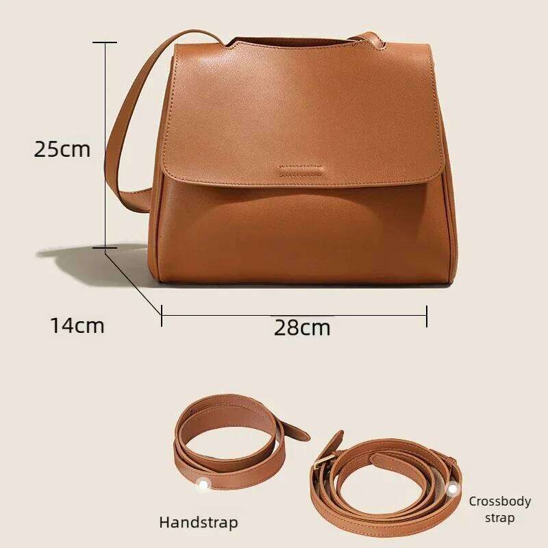 Women's Cowhide Genuine Leather Shoulder Bags Female Casual Totes Ladies Messenger Handbag Designer Brand Bag