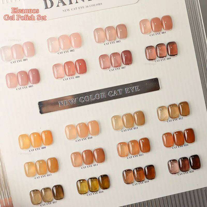 Eleanuos Ice Transparent Nude Gel Polishing 20 Popular Brown Translucent Durable Varnish UV LED Jelly Color Salon