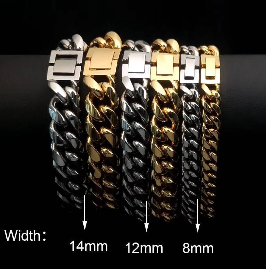 Wholesale Mens Stainless Steel Cuban Link Necklace Jewelry Cadenas De Hombre Hip Hop 18k Gold Plated Chain