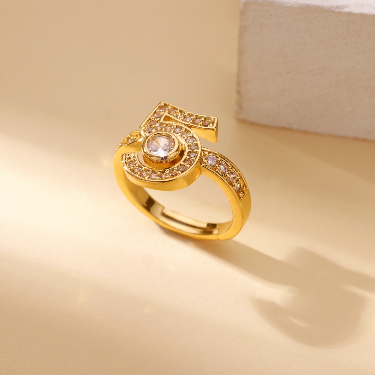 Fashionable & Exquisite Micro-Inlaid Zircon Hollow Chain Couple Rings - Elegant Minimalist Adjustable Open Index Finger Rings