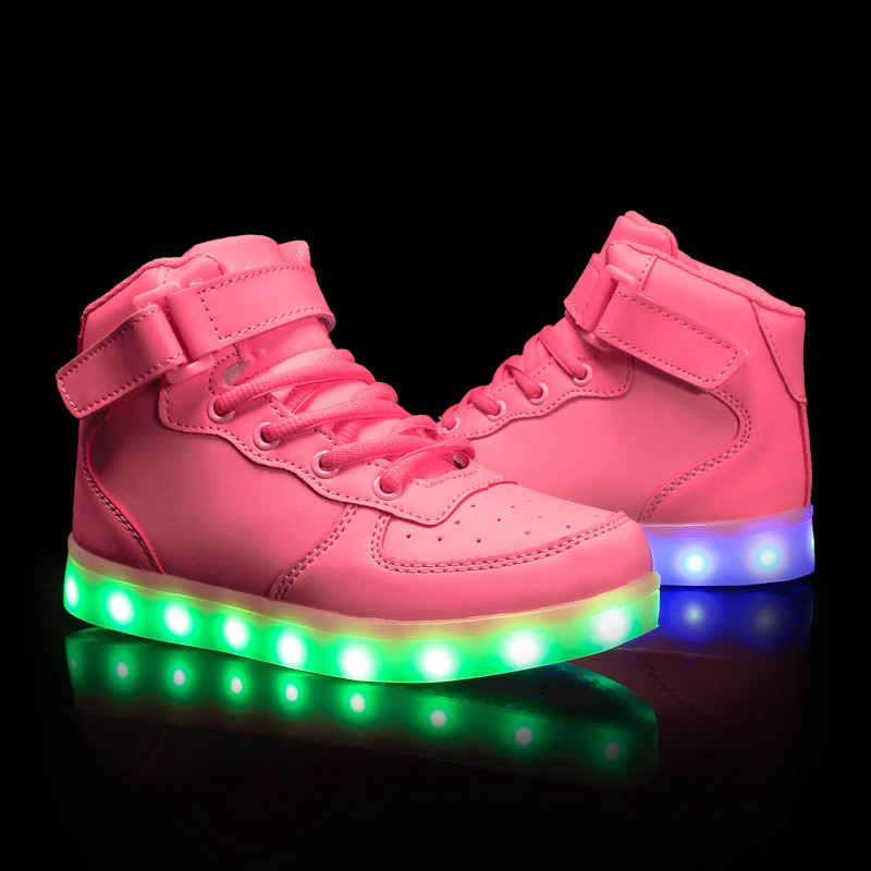 Size 2546 Children Adult USB Charging Glowing Kid Luminous Sneakers for Boys Girls Men Women Led Casual Walking Light Shoes 250910 XJ260303