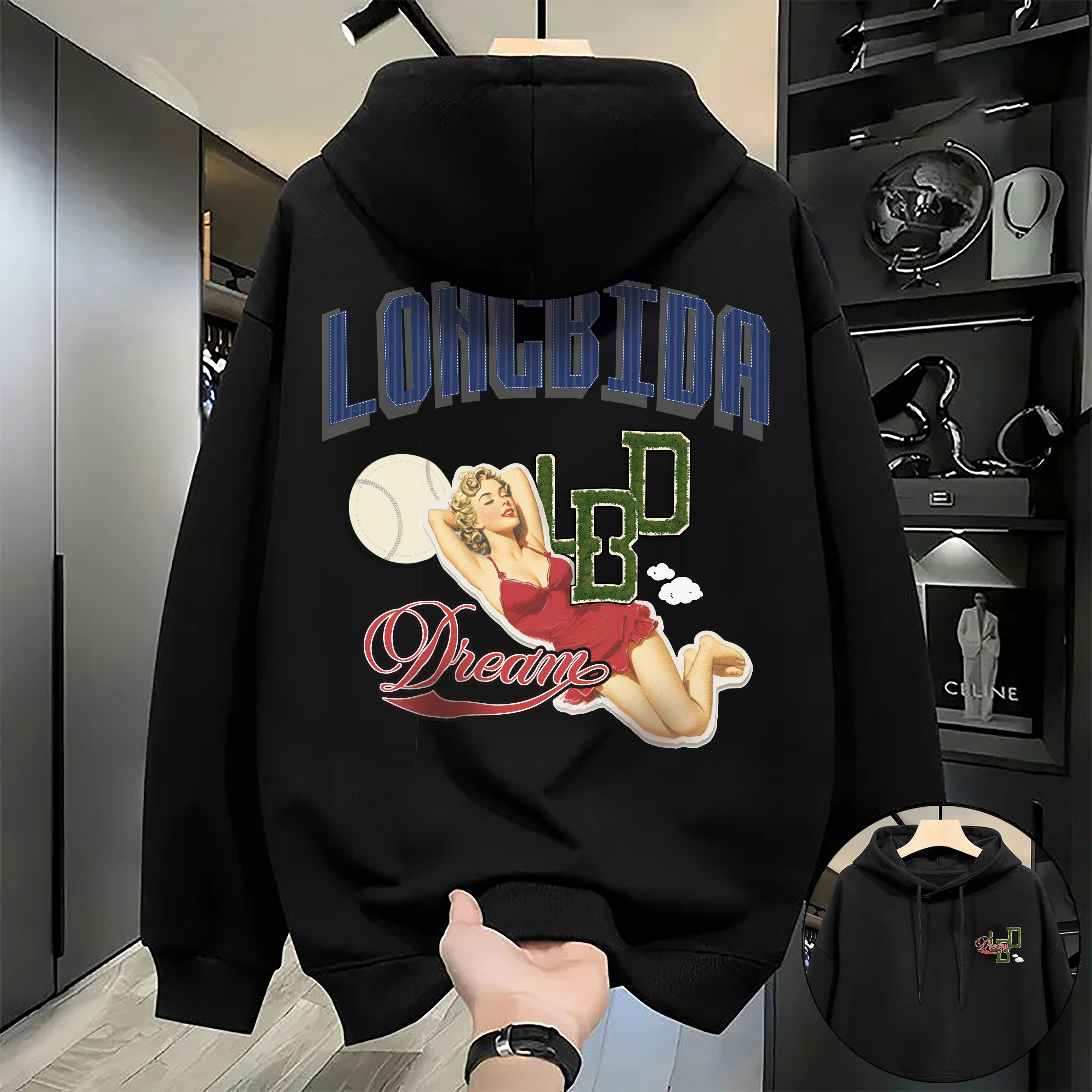 Men's Hoodies Hollow Autumn And Winter Pullover Print Hoddies Graphic Streetwear